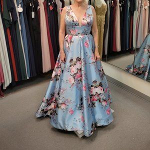 Sherri Hill Blue Ball Gown Size 12